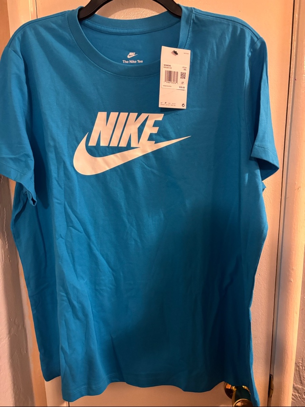 Women’s Nike Turquoise Blue Logo Tee